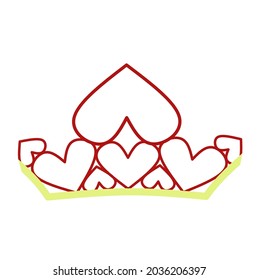 logo de la corona compuesto de corazones rojos
