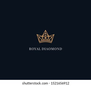 crown logo design element , diamond royal logo design template 