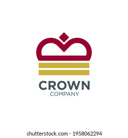 crown logo design with geometry