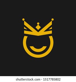 Crown logo design initial letter ck