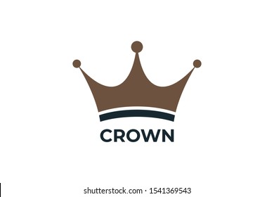 Crown Logo Design King or Queen Symbol Vector Illustration