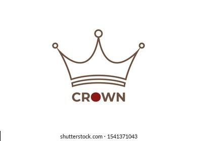 Crown Logo Design King or Queen Symbol Vector Illustration