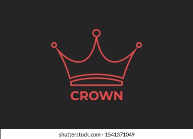 Crown Logo Design King or Queen Symbol Vector Illustration