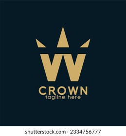Crown logo design with letter W concept.