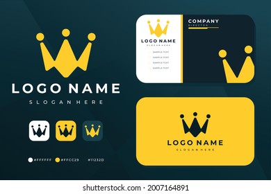 crown logo design Linear creative minimal monogram symbol Universal elegant vector sign design. Premium type of business logo. Graphic alphabet symbol for corporate business identity logo design 