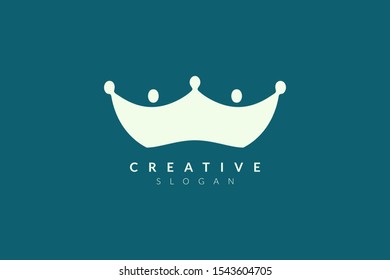 Crown logo design. Minimalist and modern vector illustration design suitable for business or brand.