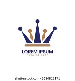 Diseño de logotipo de corona Concepto plano creativo mínimo moderno