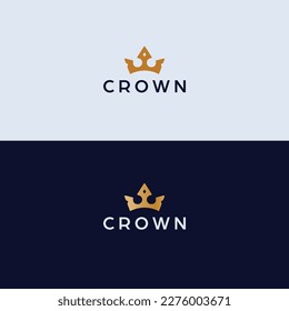 Crown logo design. Modern simple logotype with crown symbol.