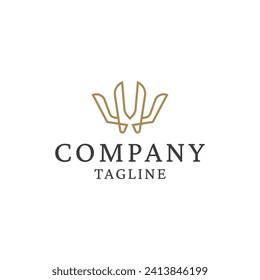 Crown logo design. Royal king modern luxury icon sign illustration