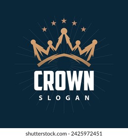 Crown logo design simple beautiful luxury jewelry king and queen princess royal templet illustration