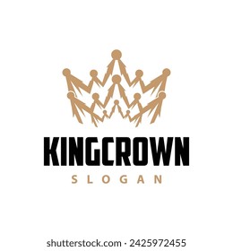 Diseño de logotipo de la corona simple hermosa joyería de lujo rey y reina princesa real plantilla ilustración