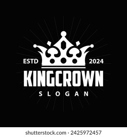 Crown logo design simple beautiful luxury jewelry king and queen princess royal templet illustration