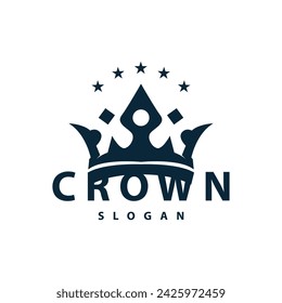 Diseño de logotipo de la corona simple hermosa joyería de lujo rey y reina princesa real plantilla ilustración