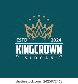 Diseño de logotipo de la corona simple hermosa joyería de lujo rey y reina princesa real plantilla ilustración