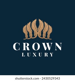 Diseño de logotipo de la corona simple hermosa joyería de lujo rey y reina princesa real plantilla ilustración