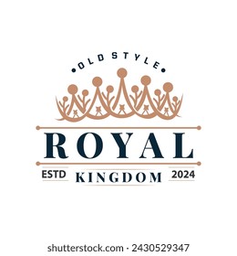 Diseño de logotipo de la corona simple hermosa joyería de lujo rey y reina princesa real plantilla ilustración