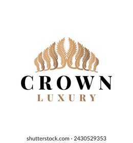 Diseño de logotipo de la corona simple hermosa joyería de lujo rey y reina princesa real plantilla ilustración