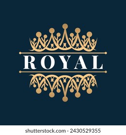 Diseño de logotipo de la corona simple hermosa joyería de lujo rey y reina princesa real plantilla ilustración