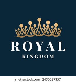 Crown Logo Design einfache schöne Luxus Schmuck König und Königin Prinzessin königliche Tempel Illustration