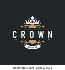 Crown Logo Design einfach schöne Luxus Schmuck König und Königin Prinzessin königliche Tempel Illustration