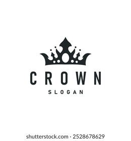 Crown logo design simple beautiful luxury jewelry king and queen princess royal templet illustration