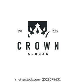 Projeto logotipo da coroa simples belas joias de luxo rei e rainha princesa modelo real ilustração