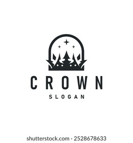 Projeto logotipo da coroa simples belas joias de luxo rei e rainha princesa modelo real ilustração