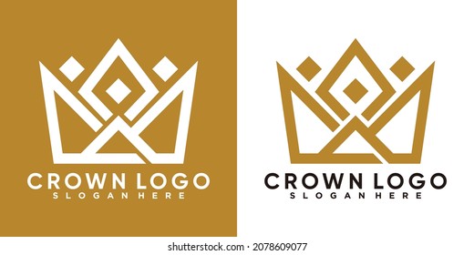 crown logo design with style and creative concept