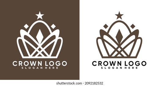 diseño del logo de la corona con estilo y concepto creativo