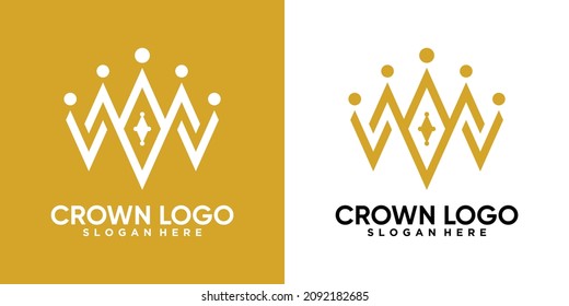 crown logo design with style and creative concept