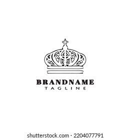 crown logo design template icon black modern isolated vector illustration