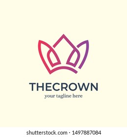 The Crown Logo Design Template Inspiration - Vector