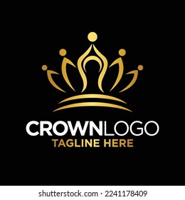 Crown Logo Design Template Inspiration, Vector Illustration.