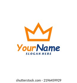 Plantilla de diseño del logotipo de la corona. Vector de concepto del logotipo King. Símbolo de icono creativo