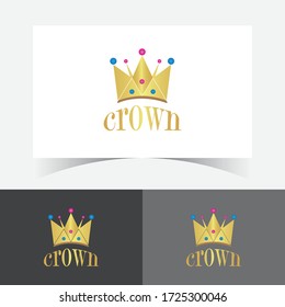 Plantilla de diseño del logotipo de la corona. Logotipo minimalista.