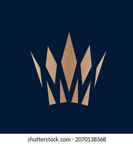 crown logo design template. Vector illustration isolated on dark background