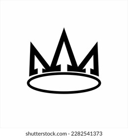 Kronlogo-Design mit Dreieck- und Pfeilzeichen-Elementen.
