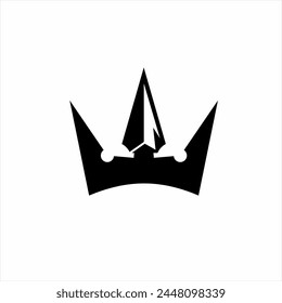 Crown logo design with trident concept.