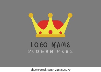 crown logo design vector flat modern isolated illustration