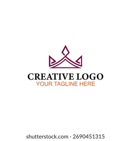 Crown logo design, logotipo vetorial, ilustração logotipo design