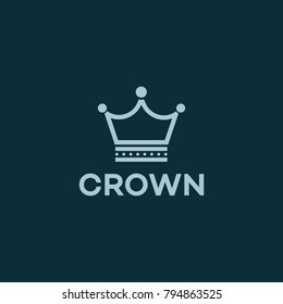 Crown Logo design vector illustration template. Geometric Vintage Royal King Queen symbol concept icon for your web site design, logo, app, fashion, jewelry.