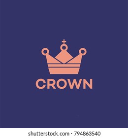 Crown Logo design vector illustration template. Geometric Vintage Royal King Queen symbol concept icon for your web site design, logo, app, fashion, jewelry.