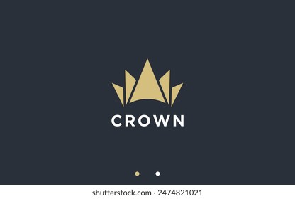 crown logo design vector silhouette illustration