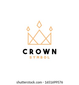 Crown logo design vector template with Modern Line Symbol Concept style.