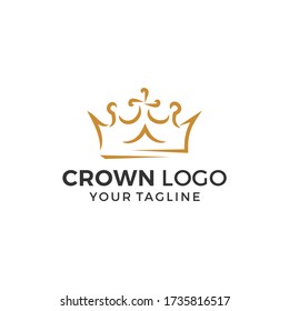 Crown Logo Design Vector Template
