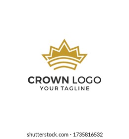 Crown Logo Design Vector Template
