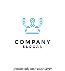 Crown logo with elegant thin lines and lineart style. editable and easy to custom