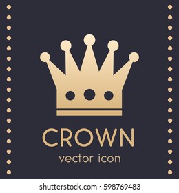 crown logo element, vector icon