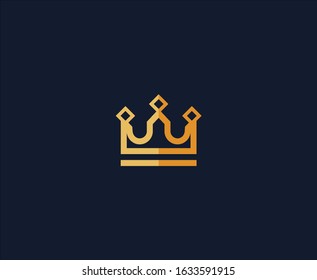 Crown logo gold luxury vector 