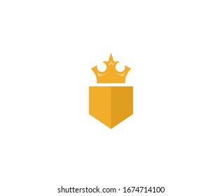 Crown logo gold royal shield vector 